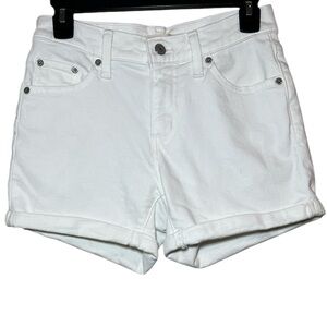 Levi’s Mid Length White Denim Shorts Women’s Size 26